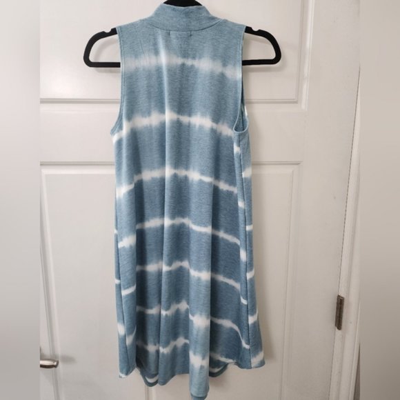 NWOT Ginger G Sea Foam Tie Dye Mock Neck Unstructured Sleeveless Dress Size M - Picture 2 of 4
